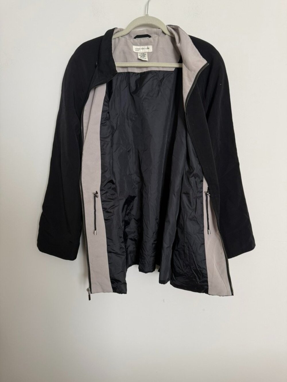 Jones New York Sport Black Lightweight Zip Jacket XL Classic Travel Coat - Picture 6 of 11